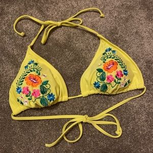 Yellow string bikini top